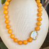 COLAR PEDRA AGATA ORANGE/ROXO