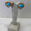 BRINCO PEDRA TURQUESA OU BLUE COM CRISTAIS - Image 2