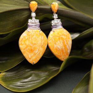 BRINCO TURQUESA AMARELA PRT 925